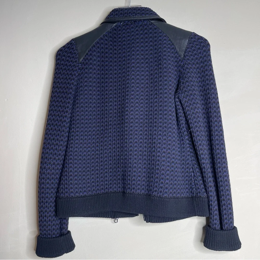 Rag & Bone Melinda Knit Boucle Biker Jacket wool & leather